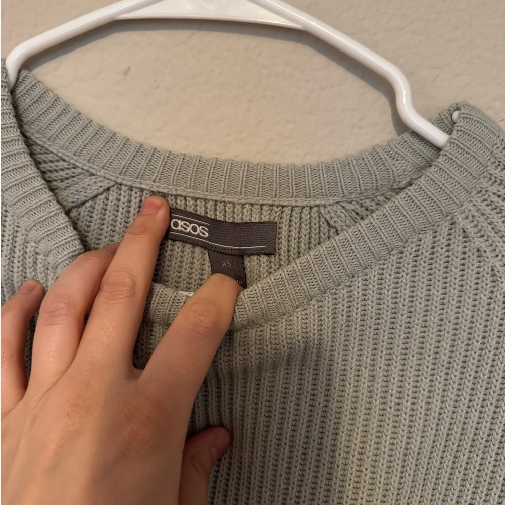 ASOS Light Gray Ribbed Sweater - Picture 2 of 3
